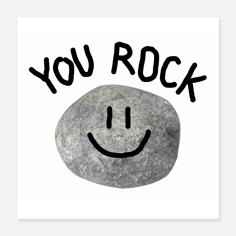 Tu joues avec un jeu de mots minimal Smile Stone Poster 40 x 40 cm