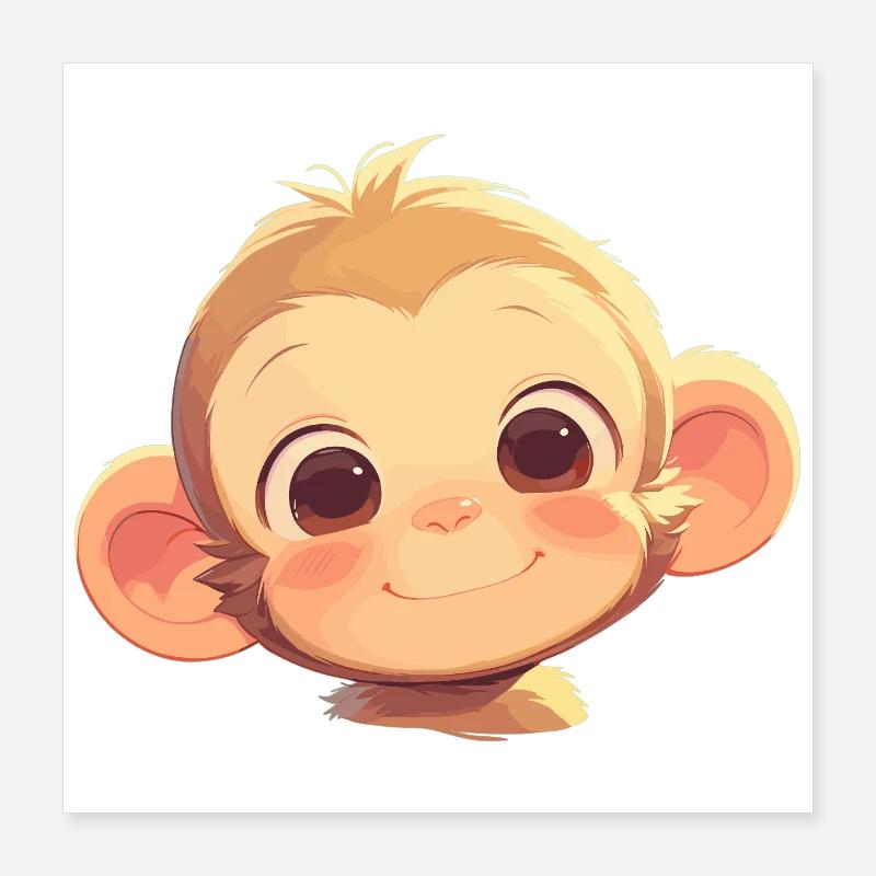 Macaque Macaque Poster 16" x 16" (40x40 cm)