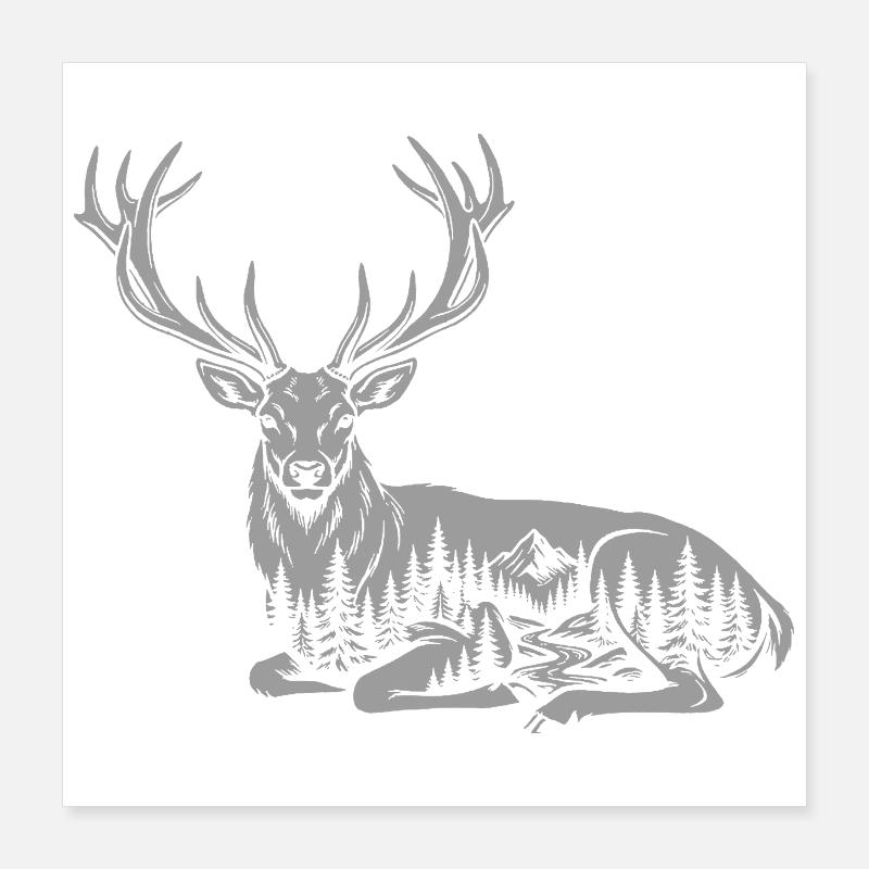 Hirsch Poster 40x40 cm