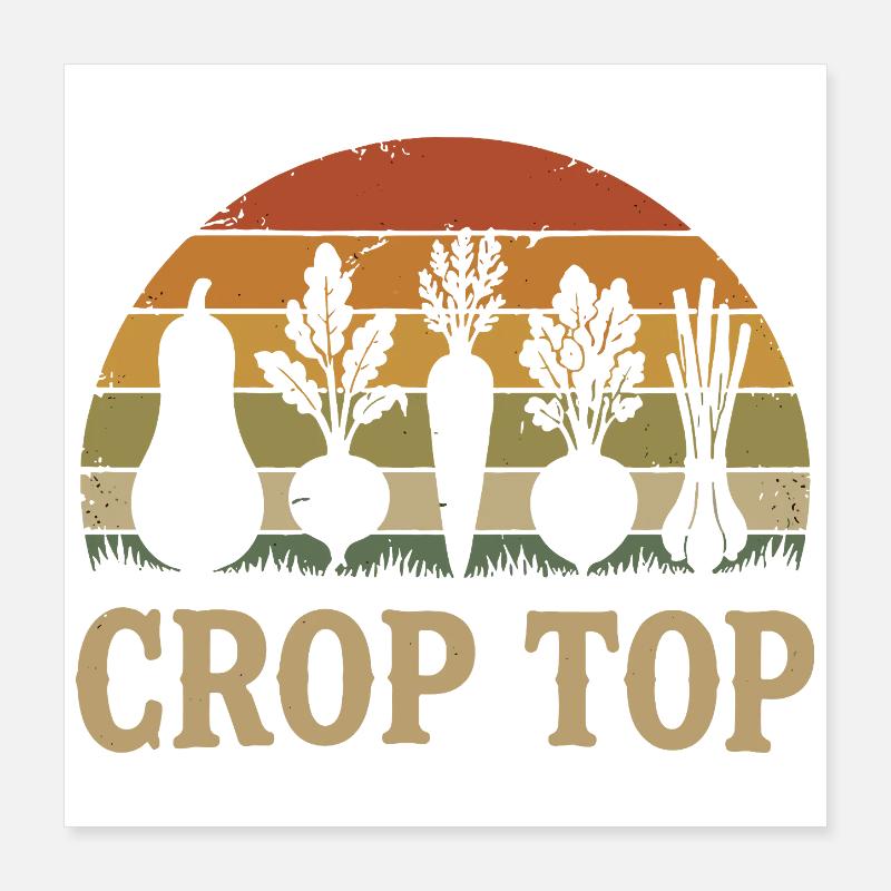 Sunset Garden Silhouette Crop Top Poster 40 x 40 cm