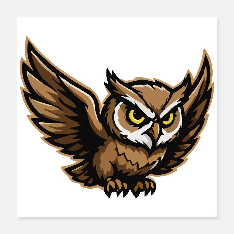 Tempête d’ailes NightOwl Poster 40 x 40 cm