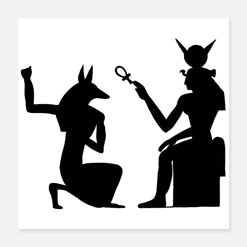 Pyramide hiéroglyphes égyptiens pharaon Poster 40 x 40 cm