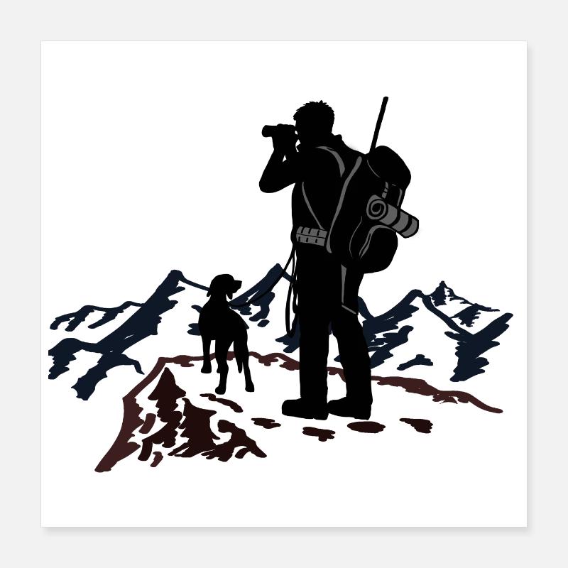 Bergjagd Poster 40x40 cm