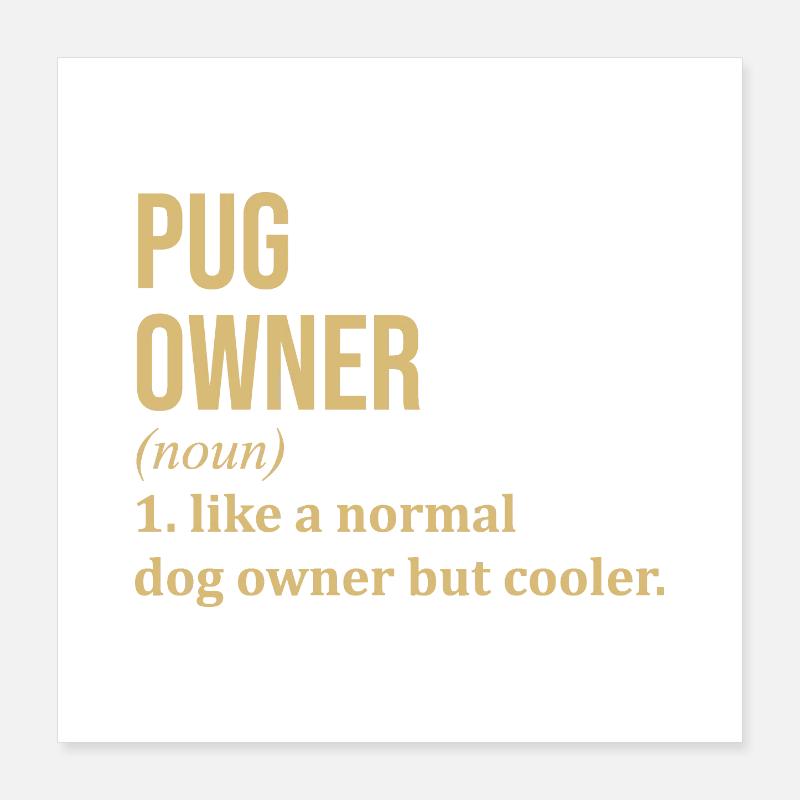 Mops Poster 40x40 cm