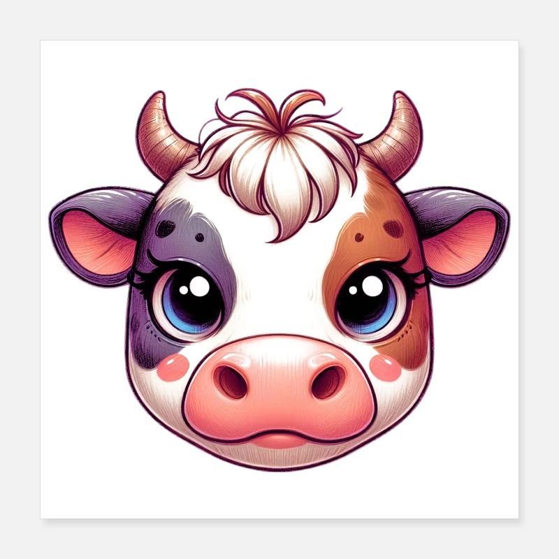 Cow Poster 16" x 16" (40x40 cm)