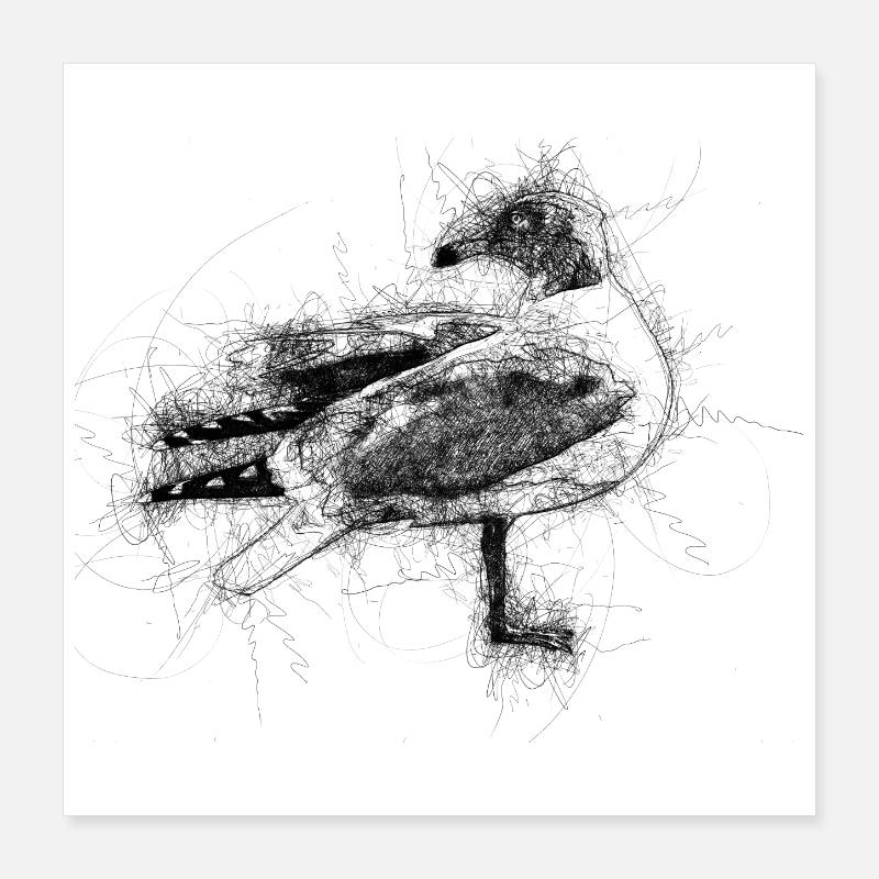 Möwe Poster 40x40 cm