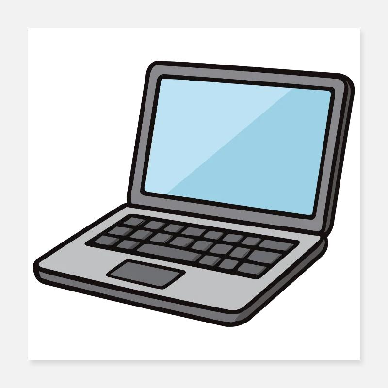 Illustration d’ordinateur portable bleu Poster 40 x 40 cm