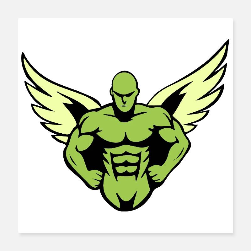 Winged Gladiator Power Poster 16" x 16" (40x40 cm)