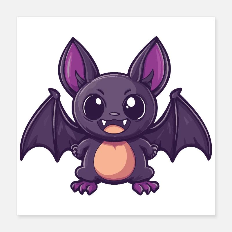 Fledermaus Halloween Lustig Comic Poster 40x40 cm