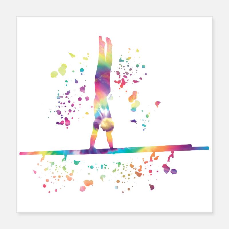 Gymnastics Parallel Bars Artistic Gymnastics Poster 16" x 16" (40x40 cm)