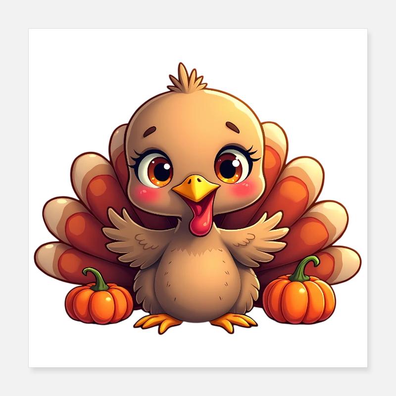 Bébé dinde de Thanksgiving Poster 40 x 40 cm