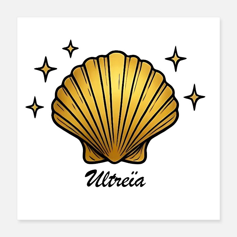 Coquille saint-jacques chemin de Compostelle Poster 40 x 40 cm