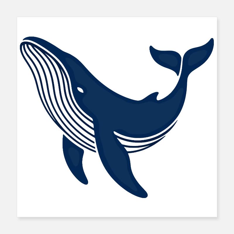 Baleine bleue Poster 40 x 40 cm