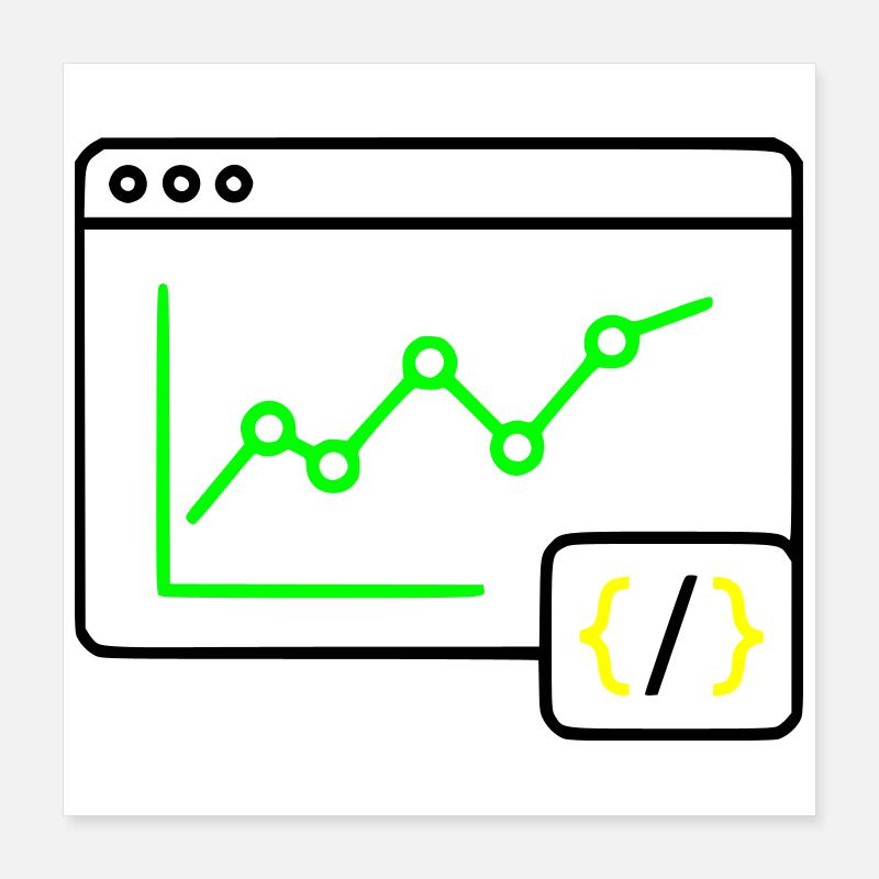 Vecteur de navigation de codage de graphiques d’analyse web Poster 40 x 40 cm