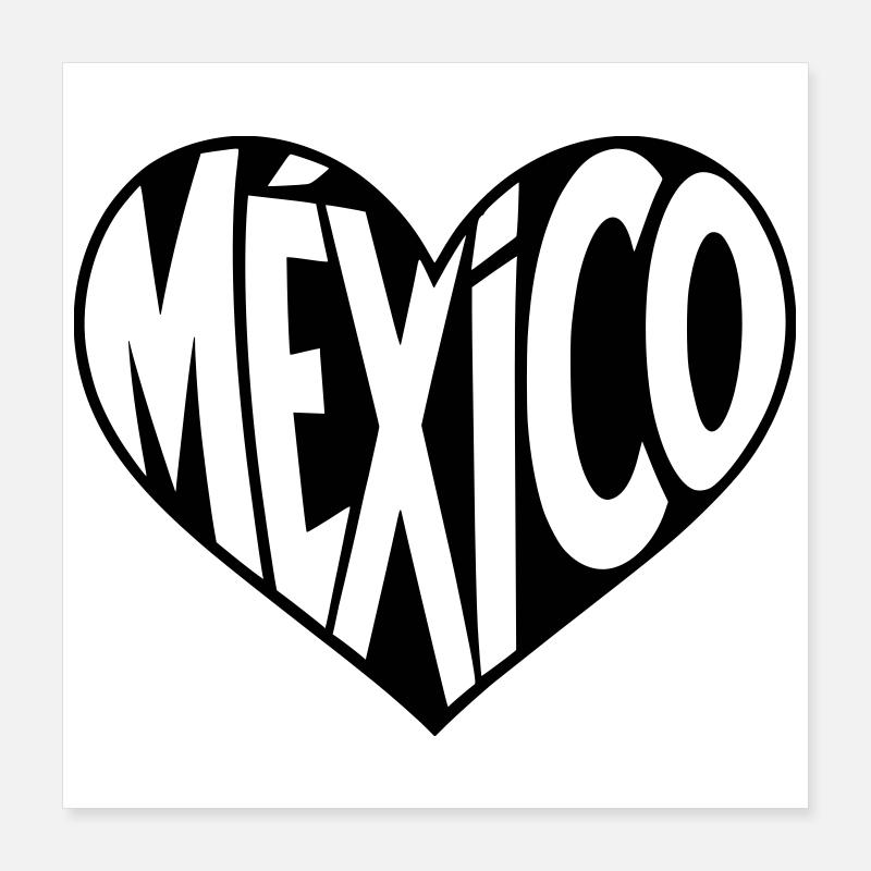 Mexico Heart Design Poster 16" x 16" (40x40 cm)