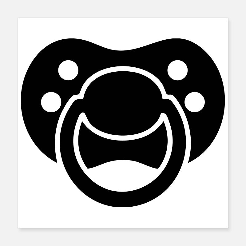 Pacifier Silhouette – Baby Design Poster 16" x 16" (40x40 cm)