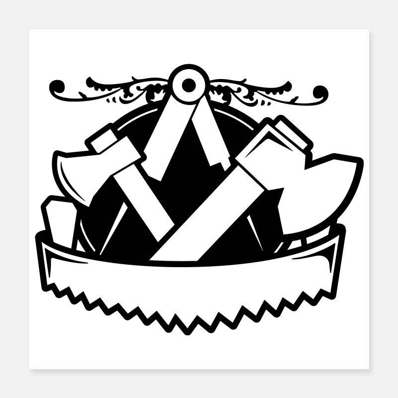 Carpenters' Emblem - Style Poster 16" x 16" (40x40 cm)