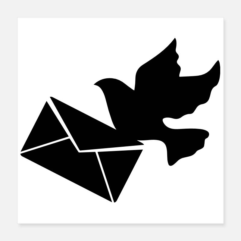 Brieftaube mit einem Brief Poster 40x40 cm