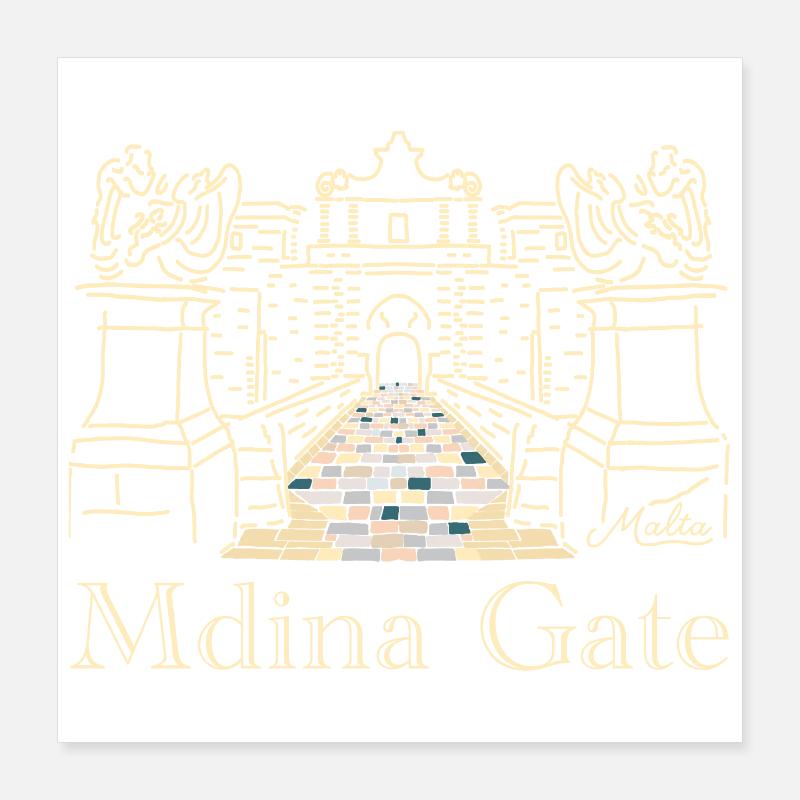 Mdina Stadttor, Malta, Europa Poster 40x40 cm