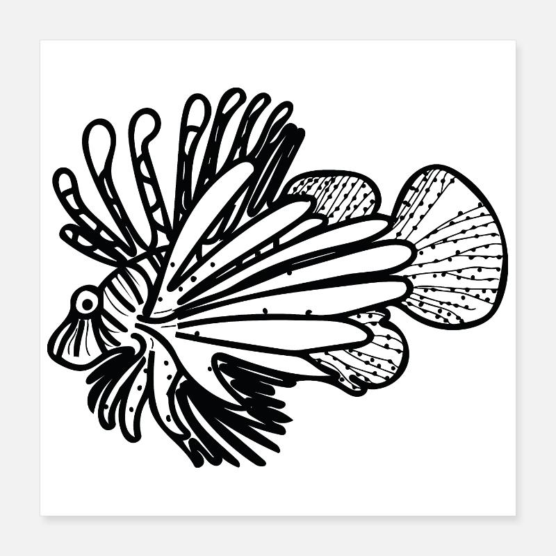 Oceanic Feuerfisch Poster 40x40 cm