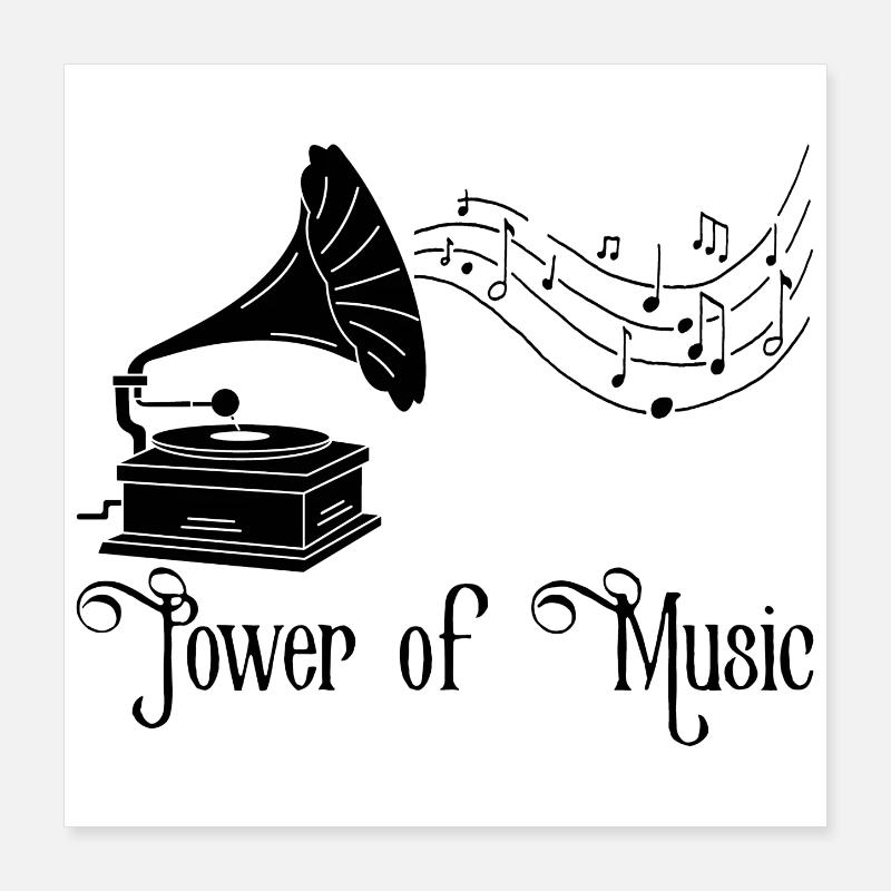 Vintage-Musik (schwarz) Poster 40x40 cm