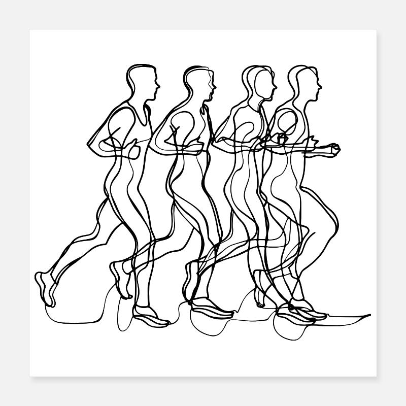 Runner Drawing Poster 16" x 16" (40x40 cm)