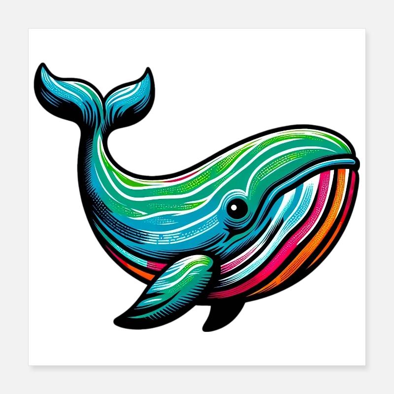 Baleine Poster 40 x 40 cm