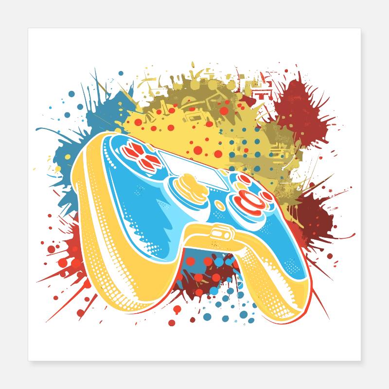 Graffiti de jeu Poster 40 x 40 cm