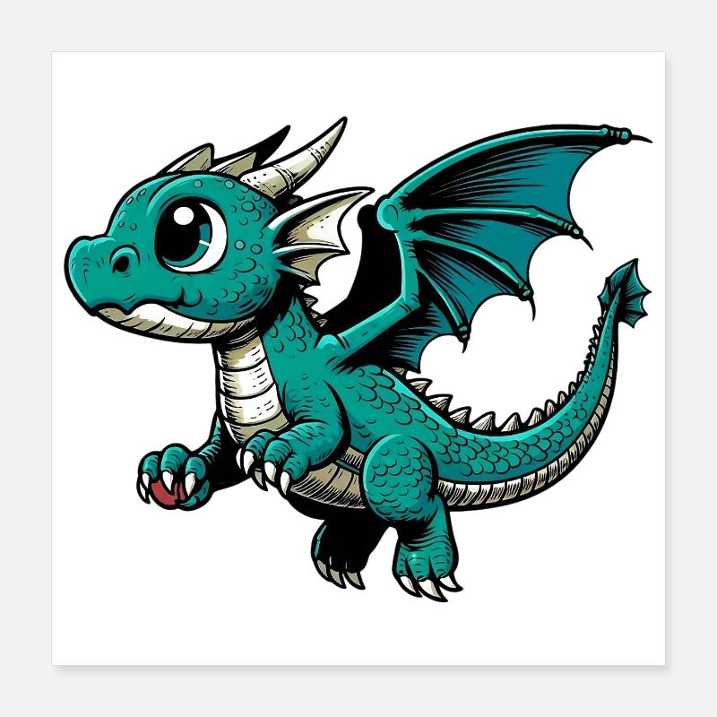 Drache Poster 40x40 cm