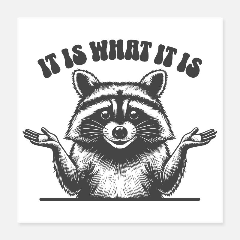 Waschbär - It is what it is Poster 40x40 cm