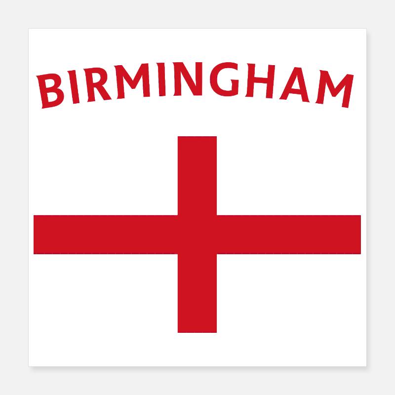 Emblème du drapeau de Birmingham Poster 40 x 40 cm