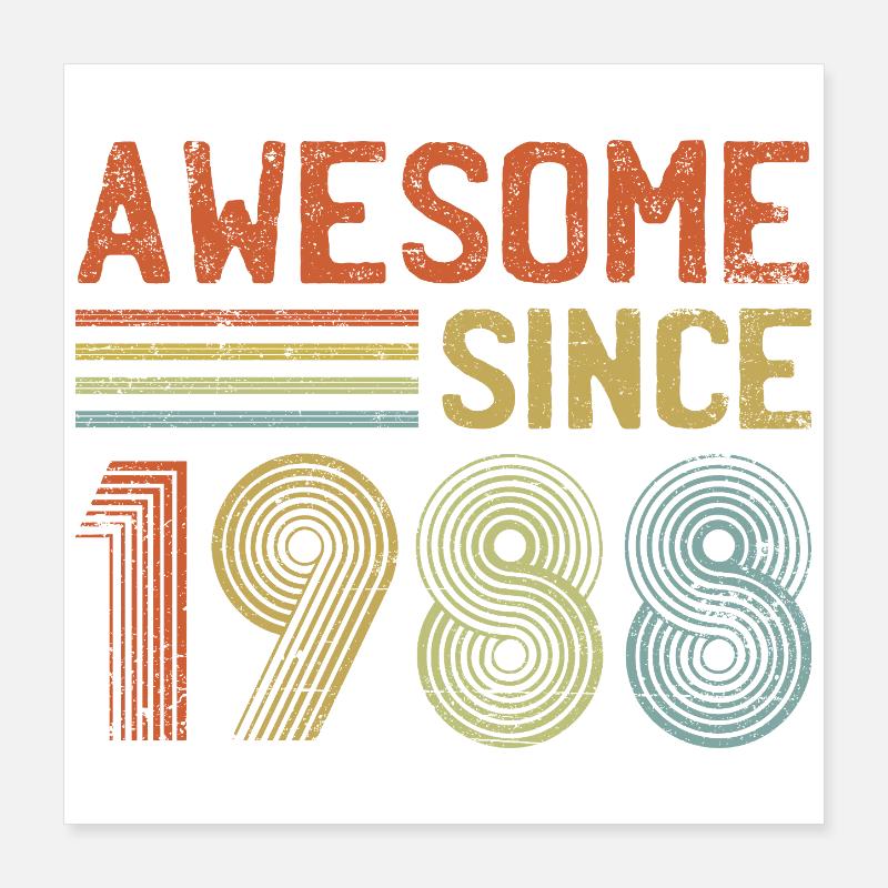 Conception rétro de célébration annuelle Poster 40 x 40 cm