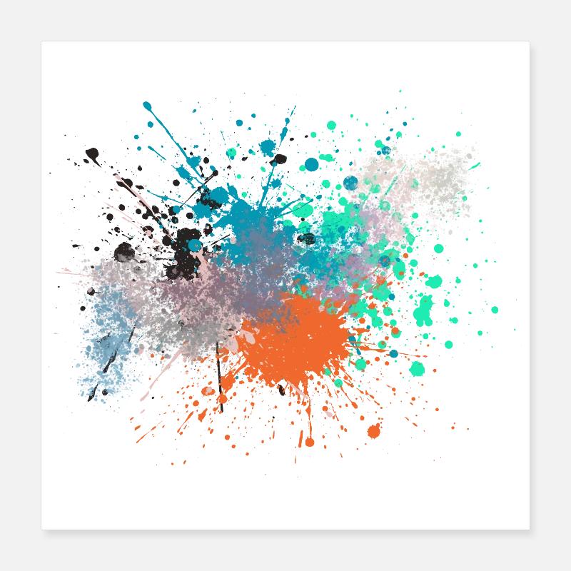 Explosion de couleurs Design inspiré de l’art Poster 40 x 40 cm