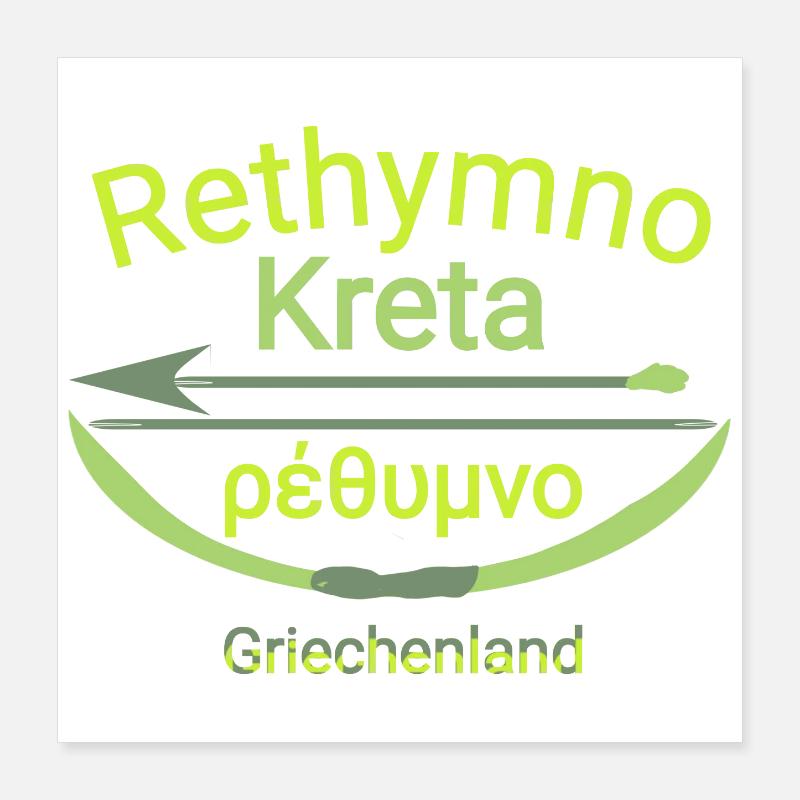 Réthymnon Crète avec arc et flèche Tendance cool Poster 40 x 40 cm