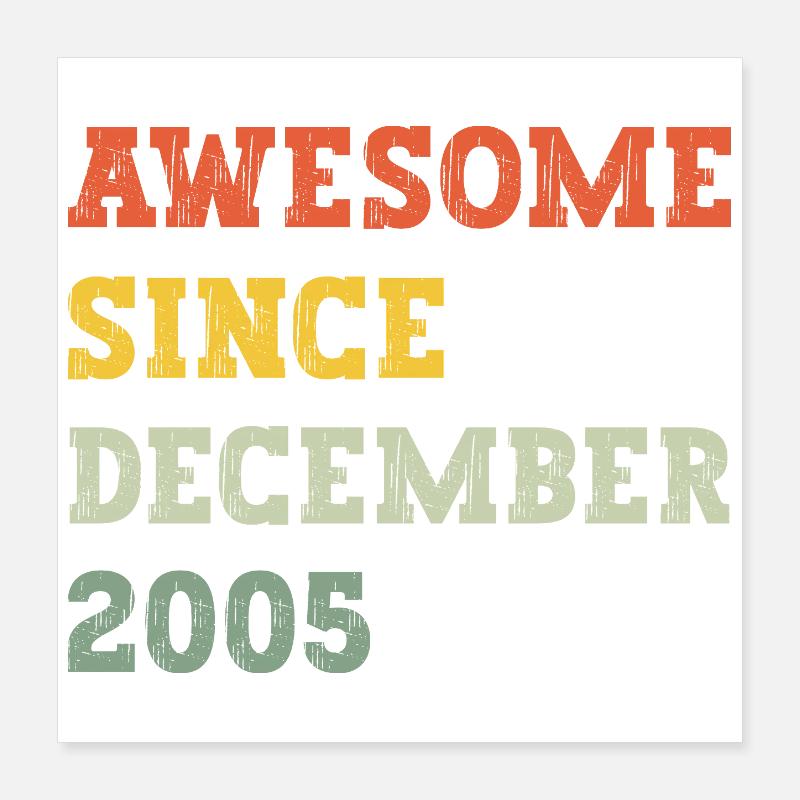 2005 Dezember Geburtstagsgeschenk Poster 40x40 cm