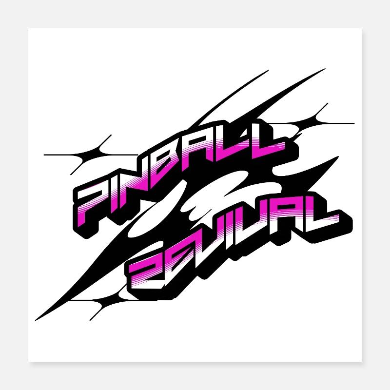 Renaissance du flipper Neon Rétro Poster 40 x 40 cm