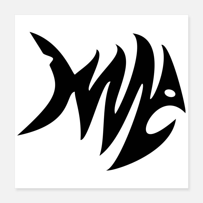 Zebra-Fisch Poster 40x40 cm