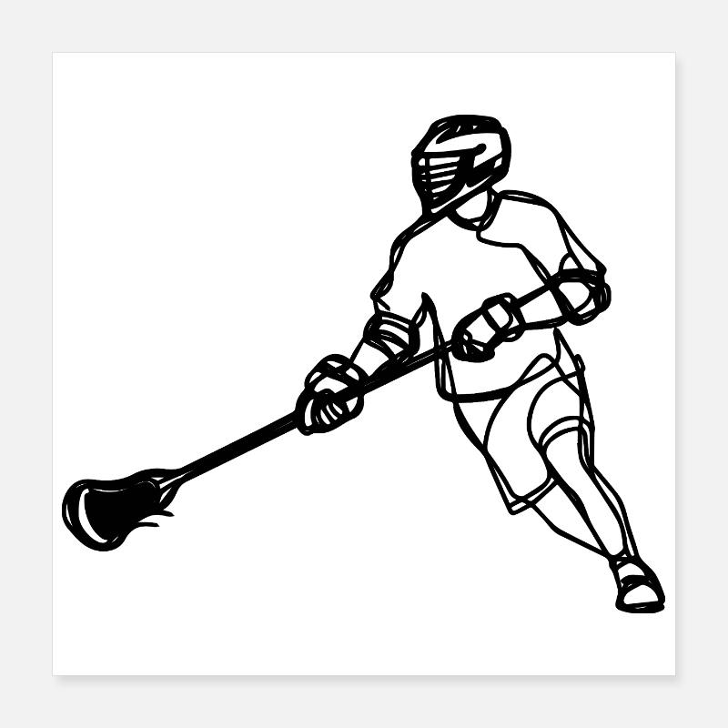 Lacrosse Sketch Poster 40 x 40 cm