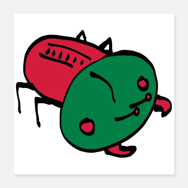 bug color VECTOR insect crawling animal Poster 16" x 16" (40x40 cm)