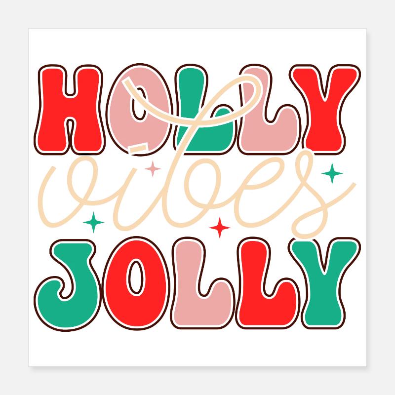 Design de Noël joyeux dans les tons pastel Poster 40 x 40 cm