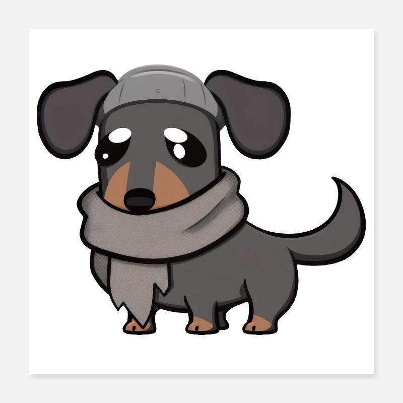 Dachshund grey Poster 16" x 16" (40x40 cm)