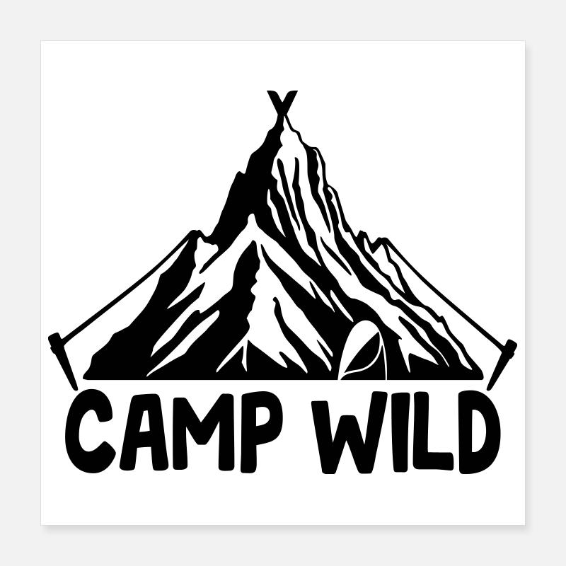 Camp Wild - Bergzelt [Schwarz] Poster 40x40 cm