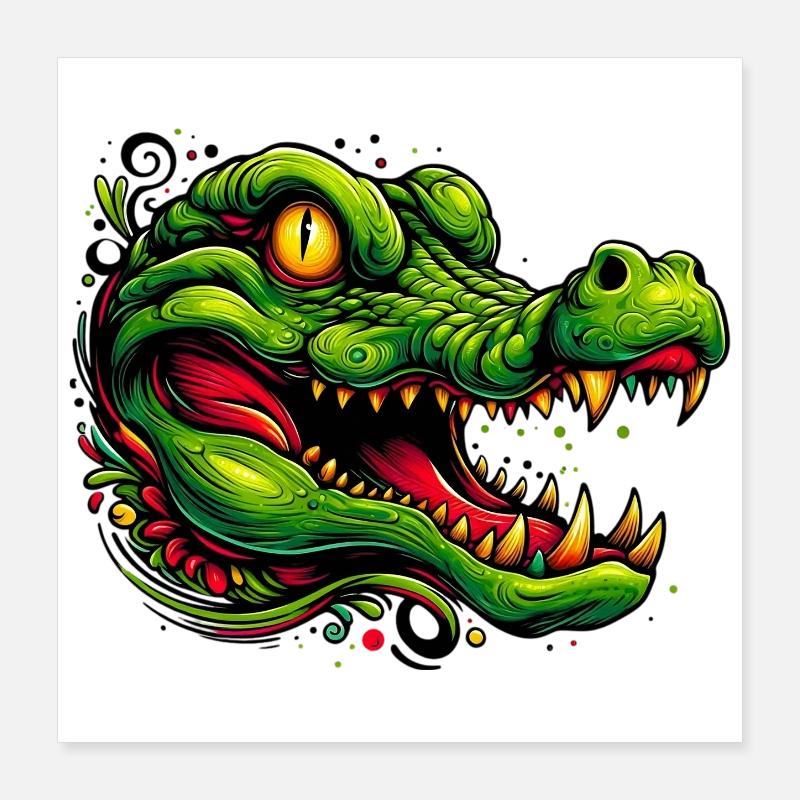 Alligator Crocodile Poster 40 x 40 cm