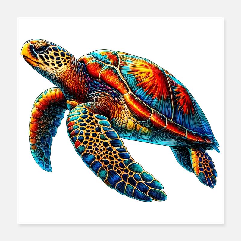 Sea turtle Poster 16" x 16" (40x40 cm)