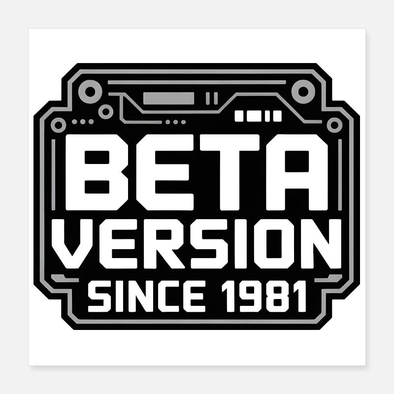 Retro Tech Logo Design Poster 40x40 cm