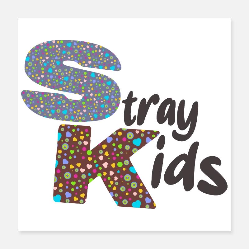 Stray children text Poster 16" x 16" (40x40 cm)