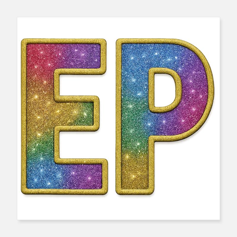 EP | Lettrage initial Galactic Glitter Poster 40 x 40 cm