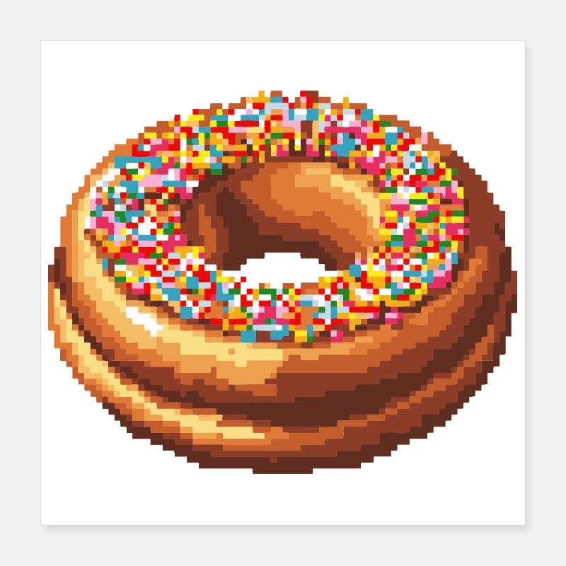 Pixel Donut Poster 16" x 16" (40x40 cm)