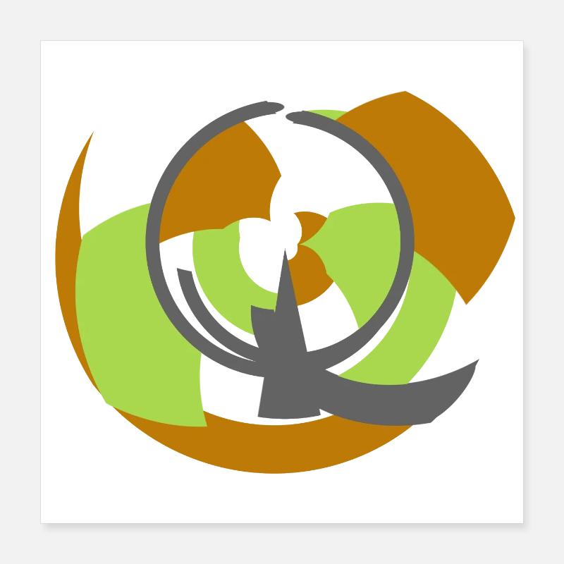 Spiral Orbit Abstract Geometry Poster 16" x 16" (40x40 cm)