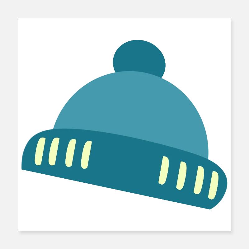 Beanie Blue Accent Pattern Poster 16" x 16" (40x40 cm)